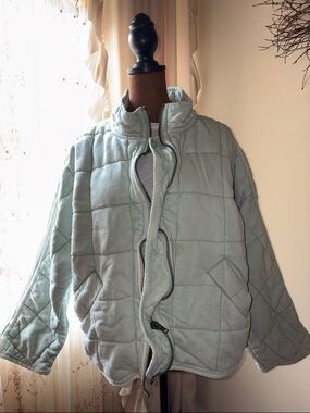 Free People Pale Blue Dolman Jacket